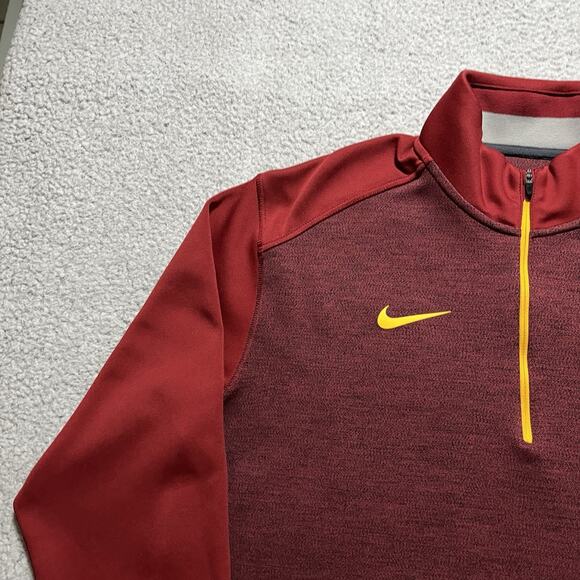 Iowa State Cyclones Jacket Mens Large Red Nike 1/4 Zip Football ISU Dri-Fit - Picture 5 of 13